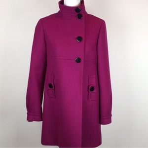 Ann Taylor Fuschia wool swing coat